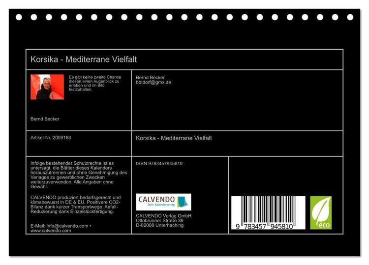 Produktbild: Korsika - Mediterrane Vielfalt (Tischkalender 2026 DIN A5 quer), CALVENDO Monatskalender