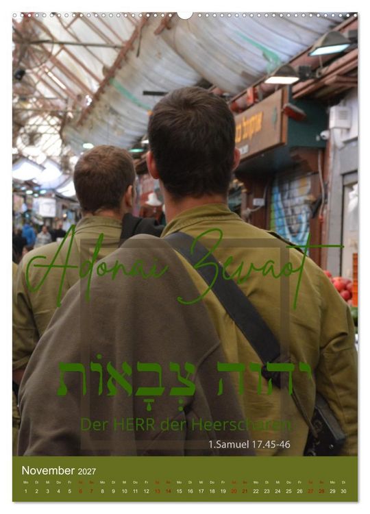 Produktbild: Israel und hebr&auml;ische Namen Gottes (Wandkalender 2027 DIN A2 hoch), CALVENDO Monatskalender