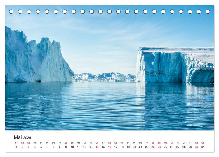 Produktbild: Zwischen den Eisbergen in Gr&ouml;nland (Tischkalender 2026 DIN A5 quer), CALVENDO Monatskalender