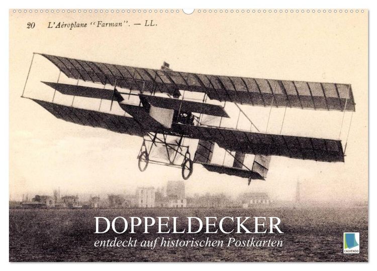 Produktbild: Doppeldecker entdeckt auf historischen Postkarten (Wandkalender 2026 DIN A2 quer), CALVENDO Monatskalender