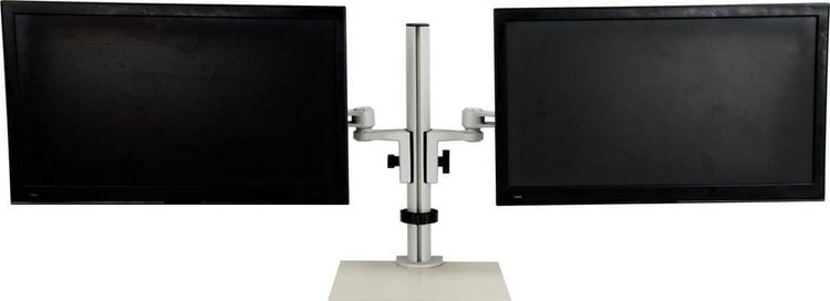 Produktbild: SpeaKa Professional SP-5986112 Monitor-Tischhalterung 2 Display(s) 33,0cm (13\") - 68,6cm (27\") Grau H&ouml;henverstellbar, Neigbar