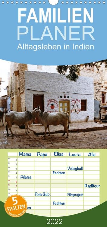 Produktbild: Familienplaner Alltagsleben in Indien (Wandkalender 2022 , 21 cm x 45 cm, hoch)
