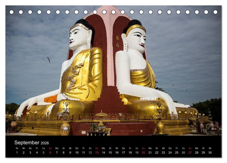 Produktbild: Myanmar 2026 (Tischkalender 2026 DIN A5 quer), CALVENDO Monatskalender