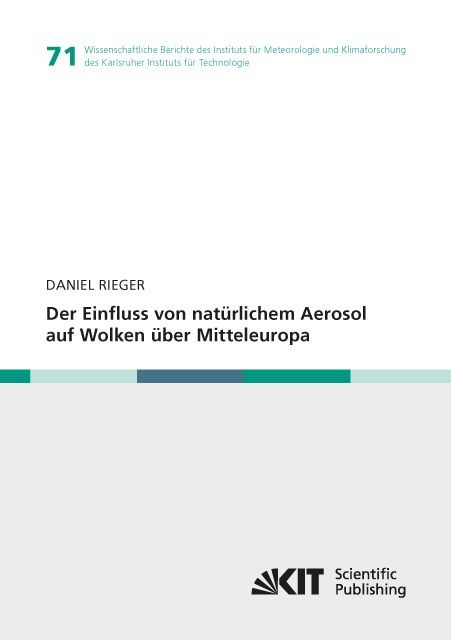 Produktbild: Der Einfluss von nat&uuml;rlichem Aerosol auf Wolken &uuml;ber Mitteleuropa