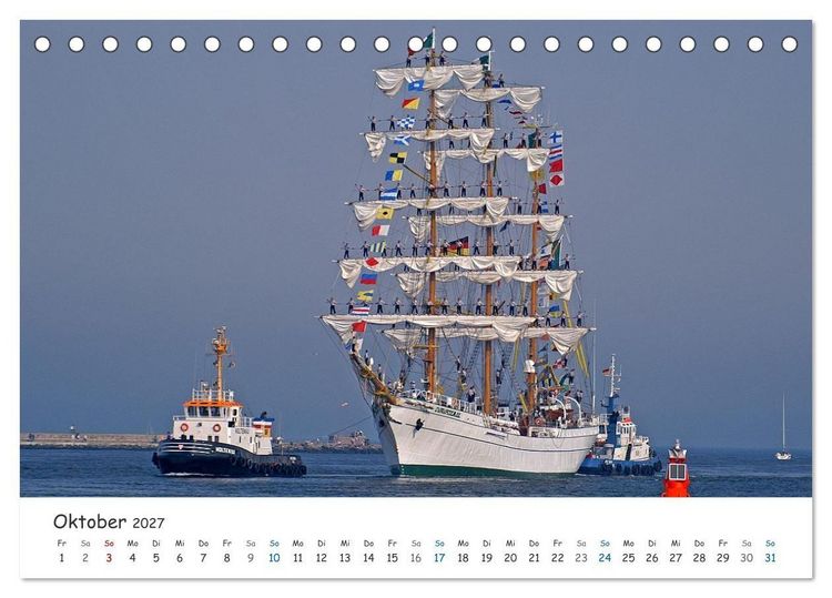 Produktbild: Mit Segel, Rah und Gaffel (Tischkalender 2027 DIN A5 quer), CALVENDO Monatskalender