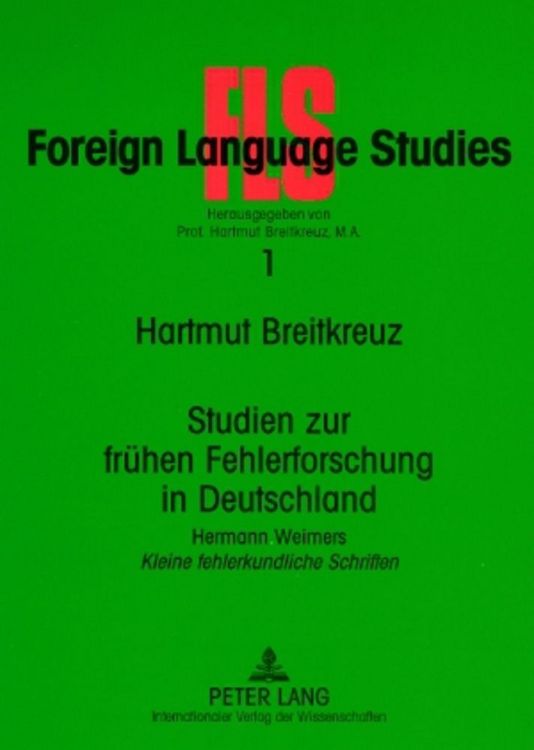 Produktbild: Studien zur fr&uuml;hen Fehlerforschung in Deutschland