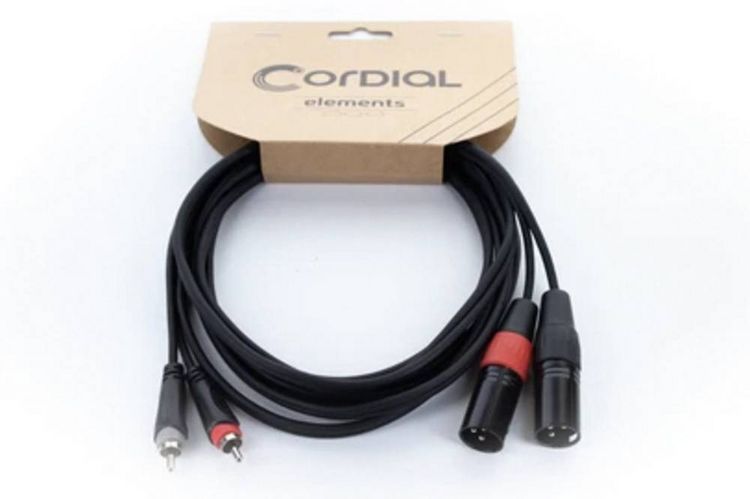Produktbild: Cordial EU 1,5 MC XLR Verbindungskabel [2x XLR-Stecker 3 polig - 2x Cinch-Stecker] 1.50 m Schwarz