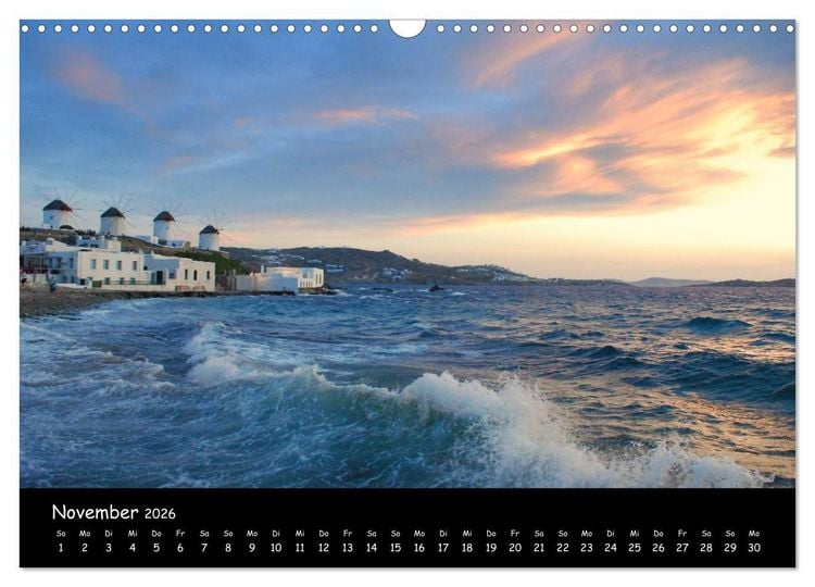 Produktbild: Mykonos - Stille Ecken (Wandkalender 2026 DIN A3 quer), CALVENDO Monatskalender