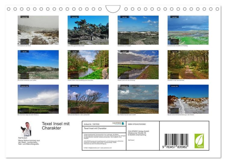 Produktbild: Texel Insel mit Charakter (Wandkalender 2026 DIN A4 quer), CALVENDO Monatskalender