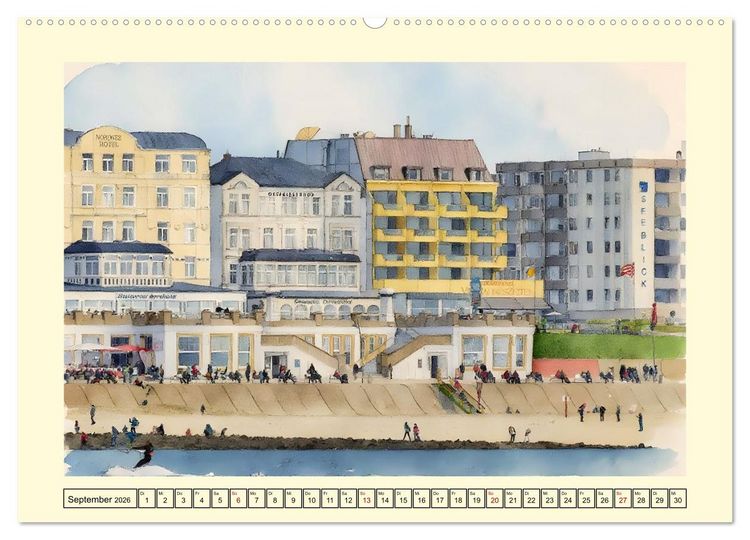 Produktbild: BORKUM Perle der Nordsee (Wandkalender 2026 DIN A2 quer), CALVENDO Monatskalender