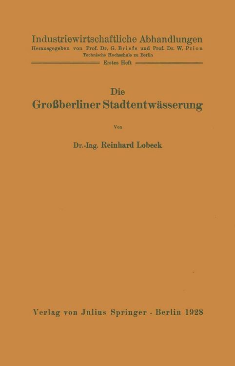 Produktbild: Die Gro&szlig;berliner Stadtentw&auml;sserung