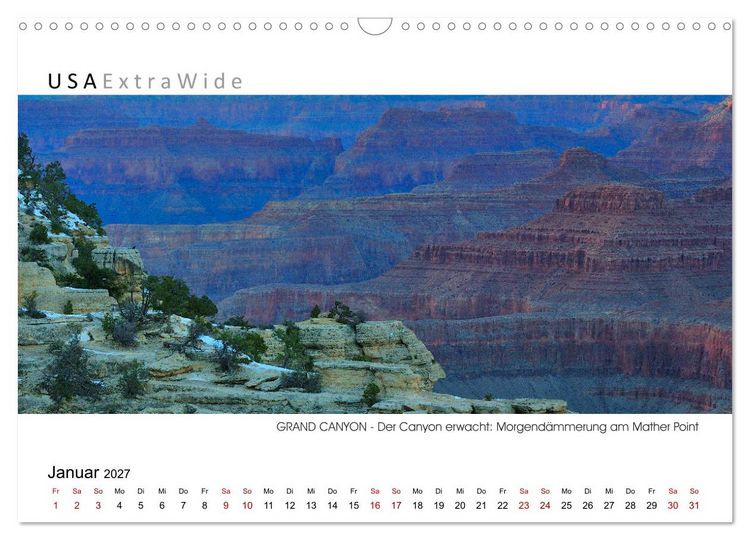 Produktbild: GRAND CANYON Panoramabilder (Wandkalender 2027 DIN A3 quer), CALVENDO Monatskalender