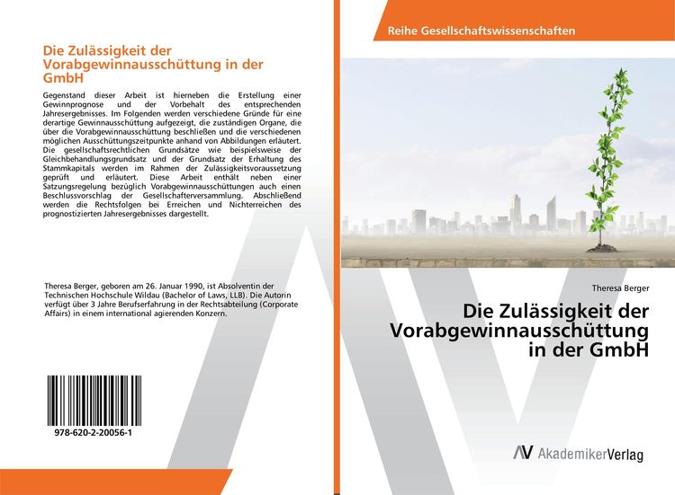 Produktbild: Die Zul&auml;ssigkeit der Vorabgewinnaussch&uuml;ttung in der GmbH
