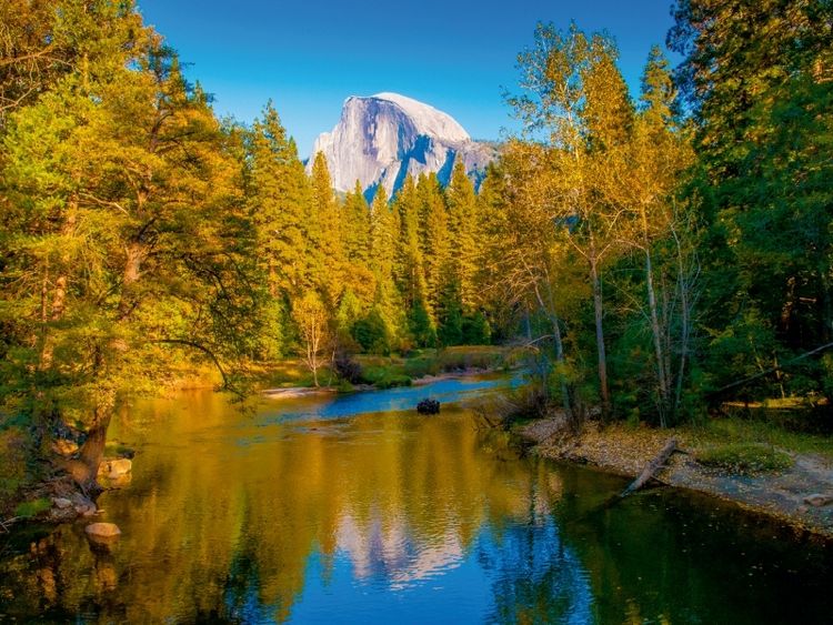 Produktbild: CALVENDO Puzzle Half Dome mit Merced River im Yosemite National Park | 1000 Teile Lege-Gr&ouml;&szlig;e 64x48cm Foto-Puzzle f&uuml;r gl&uuml;ckliche Stunden