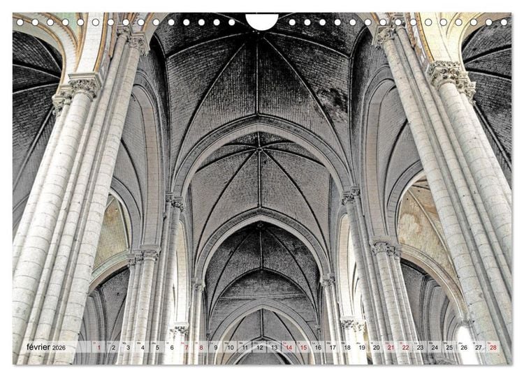 Produktbild: Lumi&egrave;re de cath&eacute;drale (Calendrier mural 2026 DIN A4 vertical), CALVENDO calendrier mensuel