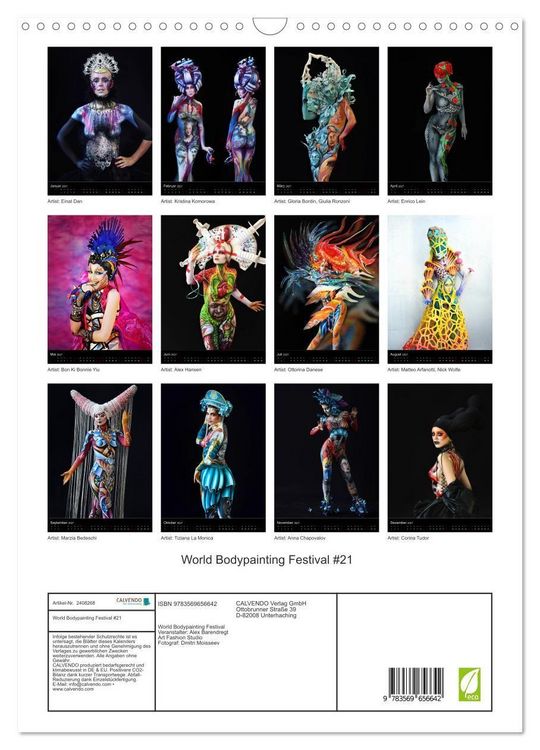Produktbild: World Bodypainting Festival #21 (Wandkalender 2027 DIN A3 hoch), CALVENDO Monatskalender