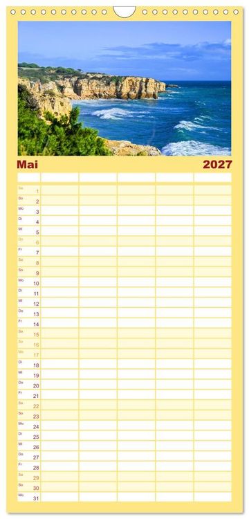 Produktbild: Familienplaner 2027 - Wundervolle Algarve mit 5 Spalten (Wandkalender, 21 x 45 cm) CALVENDO