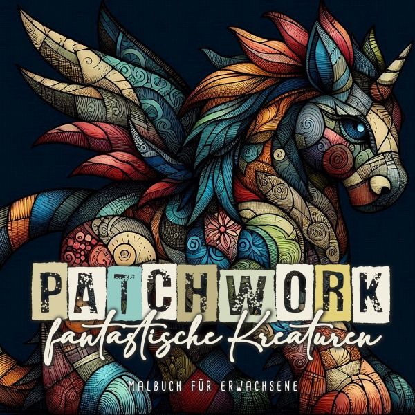 Produktbild: Patchwork fantastische Kreaturen Malbuch f&uuml;r Erwachsene