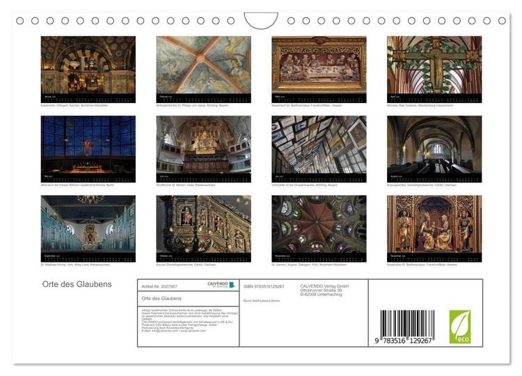 Produktbild: Orte des Glaubens (Wandkalender 2026 DIN A4 quer), CALVENDO Monatskalender