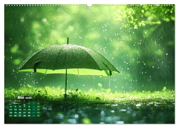 Produktbild: Die Welt in Gr&uuml;n (hochwertiger Premium Wandkalender 2026 DIN A2 quer), Kunstdruck in Hochglanz