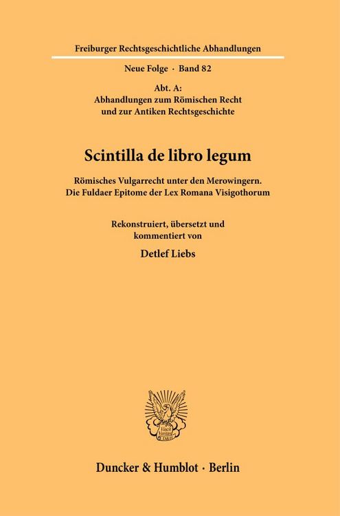 Bild vom Artikel Scintilla de libro legum. vom Autor Detlef Liebs