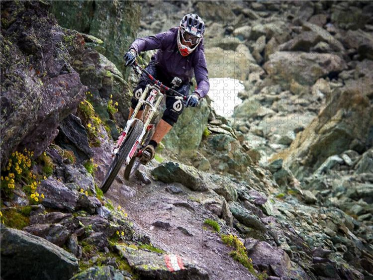 Produktbild: CALVENDO Puzzle Mountainbike Freeride Momente 1000 Teile Lege-Gr&ouml;&szlig;e 640 x 480 cm Foto-Puzzle Bild von Dirk Meutzner