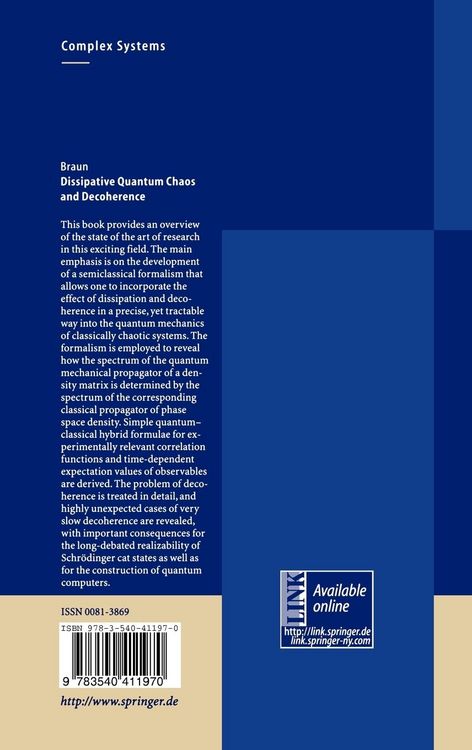Produktbild: Dissipative Quantum Chaos and Decoherence