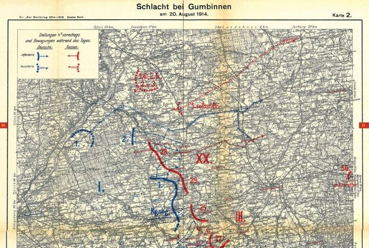 Produktbild: Historische Karten: SCHLACHTEN UM OSTPREUSSEN 1914