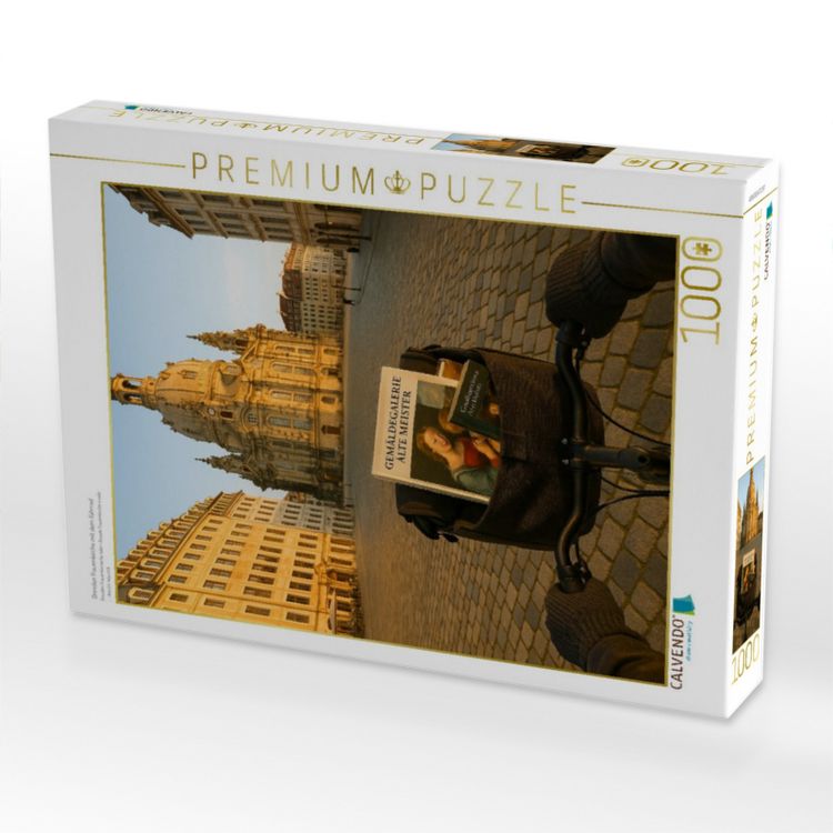 Produktbild: CALVENDO Puzzle Dresden Frauenkirche mit dem Fahrrad | 1000 Teile Lege-Gr&ouml;&szlig;e 64x48cm Foto-Puzzle f&uuml;r gl&uuml;ckliche Stunden