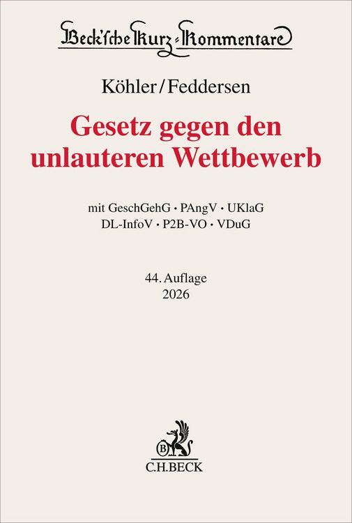 Produktbild: Gesetz gegen den unlauteren Wettbewerb. UWG