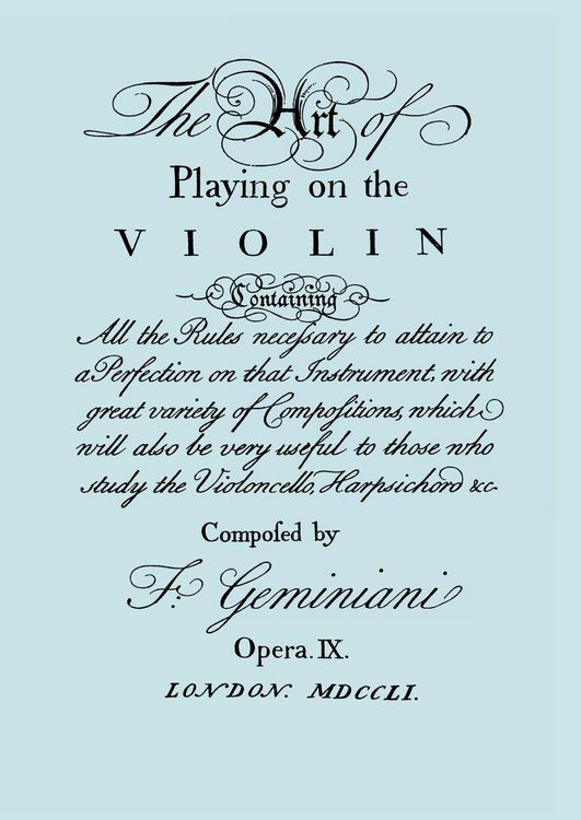 Produktbild: The Art of Playing on the Violin. [Facsimile of 1751 edition].