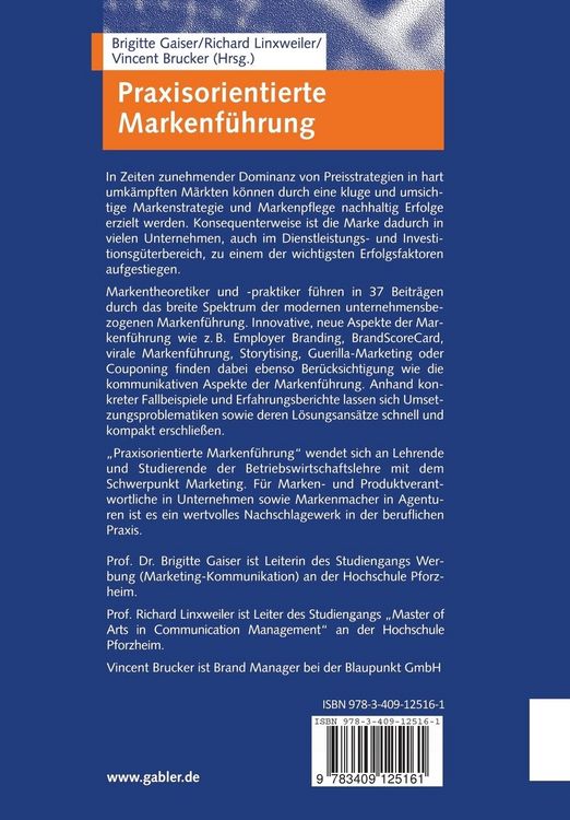 Produktbild: Praxisorientierte Markenf&uuml;hrung