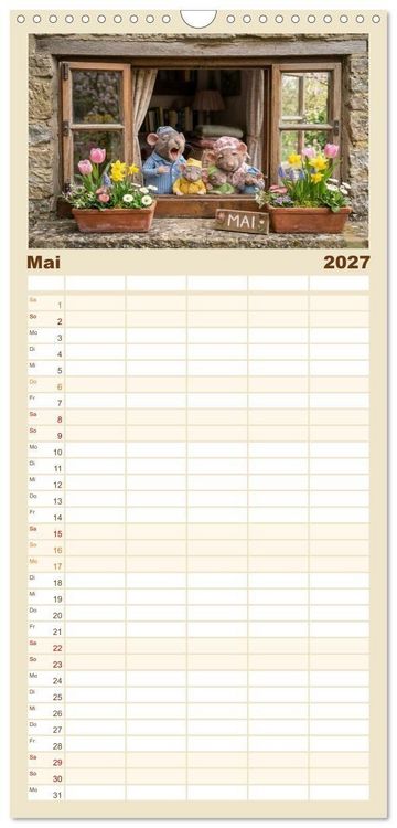 Produktbild: Familienplaner 2027 - Zauberhafte Welt der Rattlis mit 5 Spalten (Wandkalender, 21 x 45 cm) CALVENDO