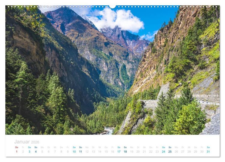 Produktbild: Abenteuer Himalaya - Fernwandern im Annapurna (Wandkalender 2026 DIN A2 quer), CALVENDO Monatskalender