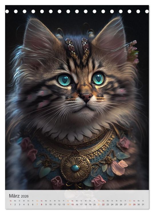 Produktbild: Boho Katzenbabys (Tischkalender 2026 DIN A5 hoch), CALVENDO Monatskalender