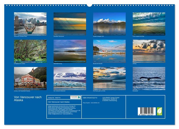 Produktbild: Von Vancouver nach Alaska (hochwertiger Premium Wandkalender 2026 DIN A2 quer), Kunstdruck in Hochglanz