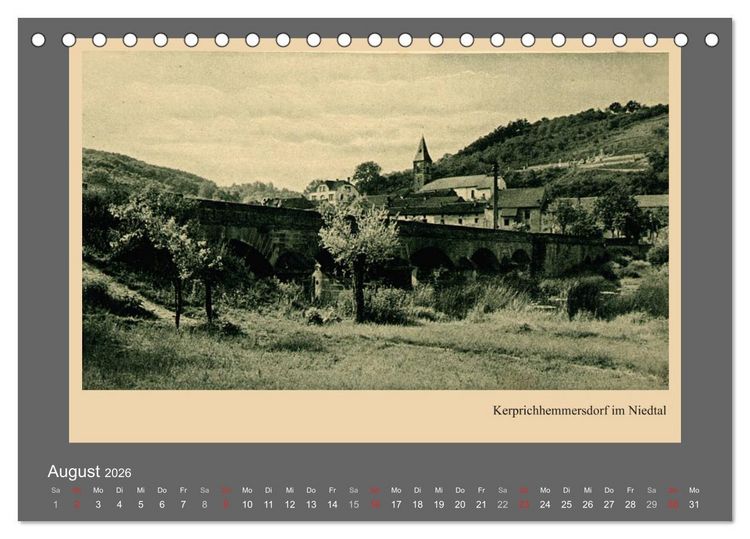Produktbild: Saarland - vunn domols (frieher), Landkreis Saarlouis (Tischkalender 2026 DIN A5 quer), CALVENDO Monatskalender