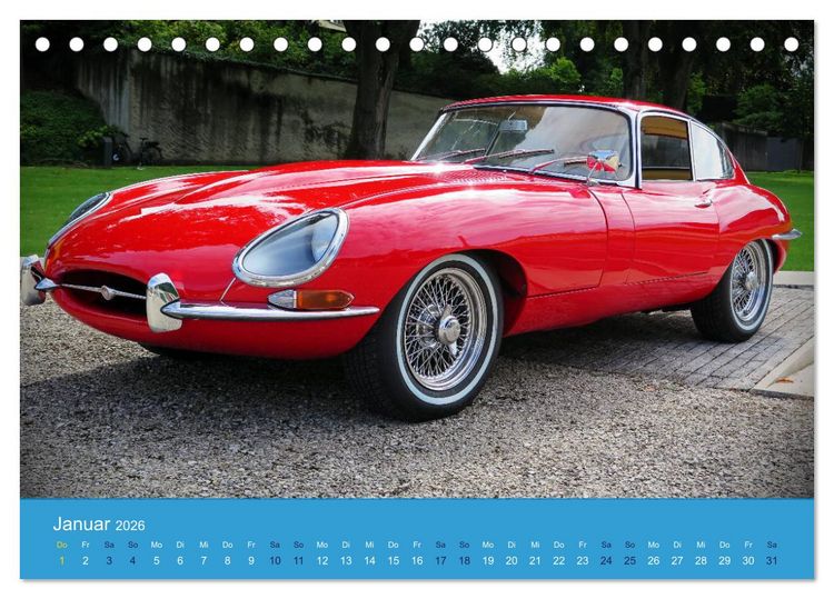 Produktbild: Jaguar E-Type Memorial (Tischkalender 2026 DIN A5 quer), CALVENDO Monatskalender