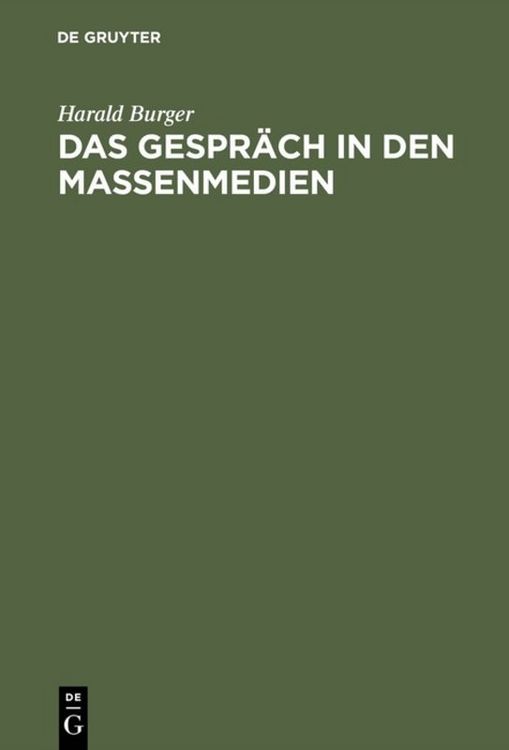 Produktbild: Das Gespr&auml;ch in den Massenmedien