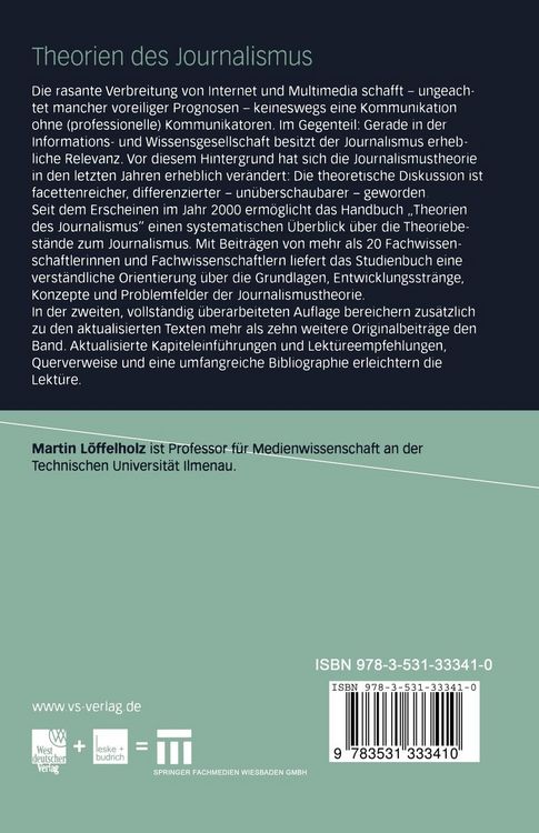 Produktbild: Theorien des Journalismus