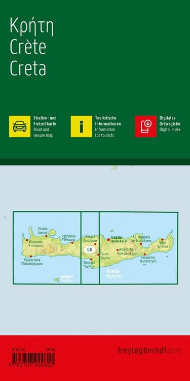 Produktbild: Kreta, Stra&szlig;en- und Freizeitkarte 1:150.000, freytag & berndt