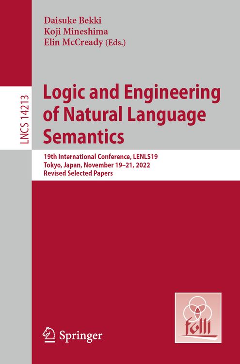 Produktbild: Logic and Engineering of Natural Language Semantics