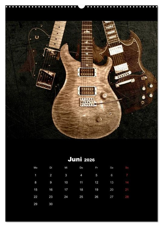 Produktbild: Vintage Gitarren (hochwertiger Premium Wandkalender 2026 DIN A2 hoch), Kunstdruck in Hochglanz