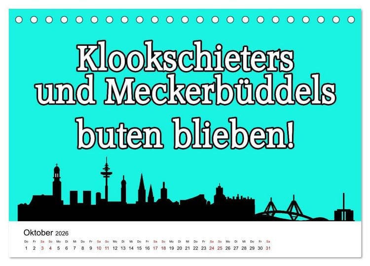 Produktbild: Hamburger Schnack (Tischkalender 2026 DIN A5 quer), CALVENDO Monatskalender