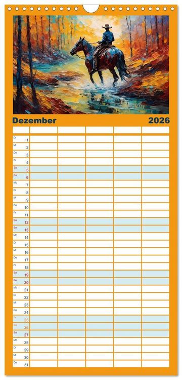 Produktbild: Familienplaner 2026 - Wild West Moments mit 5 Spalten (Wandkalender, 21 x 45 cm) CALVENDO