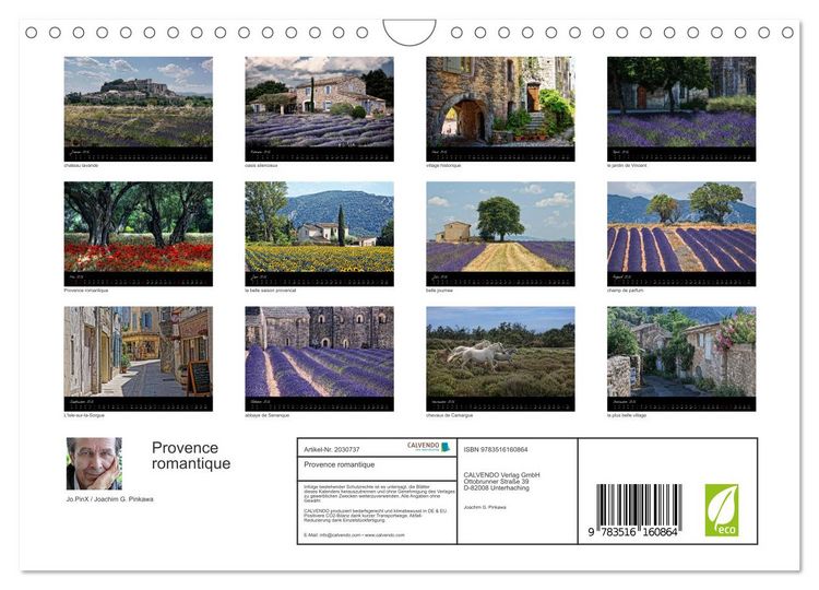 Produktbild: Provence romantique (Wandkalender 2026 DIN A4 quer), CALVENDO Monatskalender