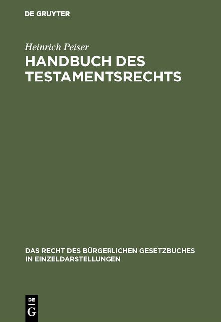 Produktbild: Handbuch des Testamentsrechts