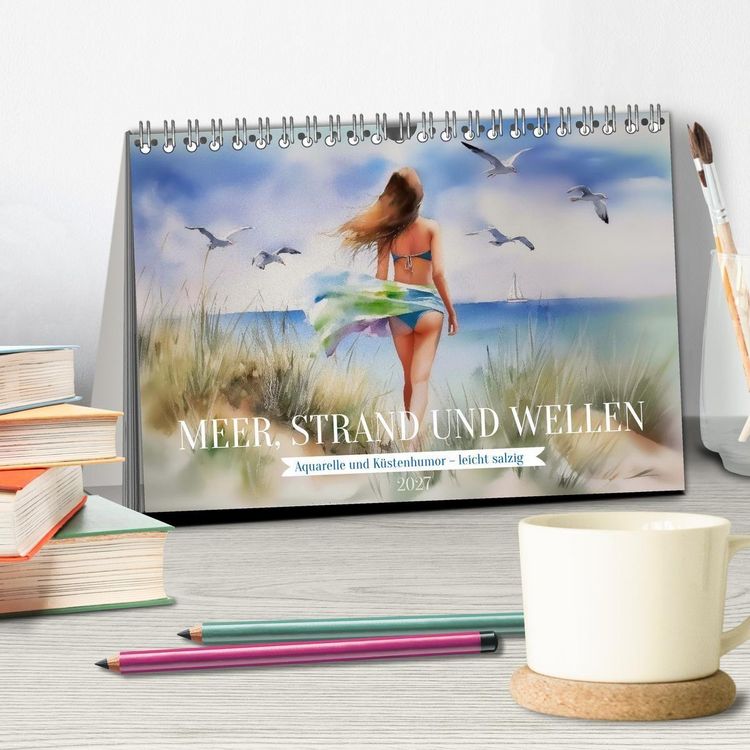 Produktbild: Meer, Strand und Wellen (Tischkalender 2027 DIN A5 quer), CALVENDO Monatskalender