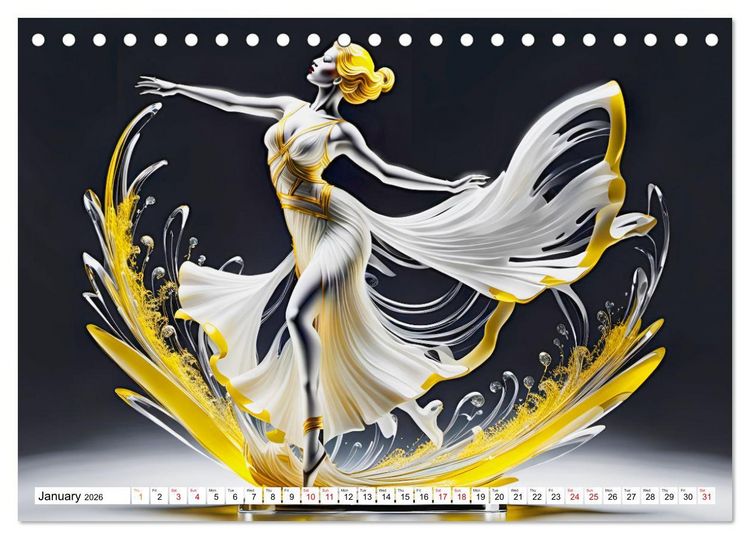 Produktbild: Elegant dancers (Desk Calendar 2026 DIN A5 landscape), CALVENDO 12 Month DeskCalendar