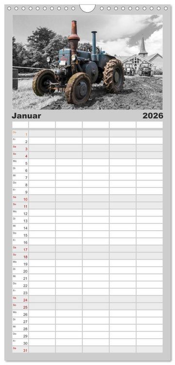 Produktbild: Familienplaner 2026 - Trecker-Liebhaber mit 5 Spalten (Wandkalender, 21 x 45 cm) CALVENDO